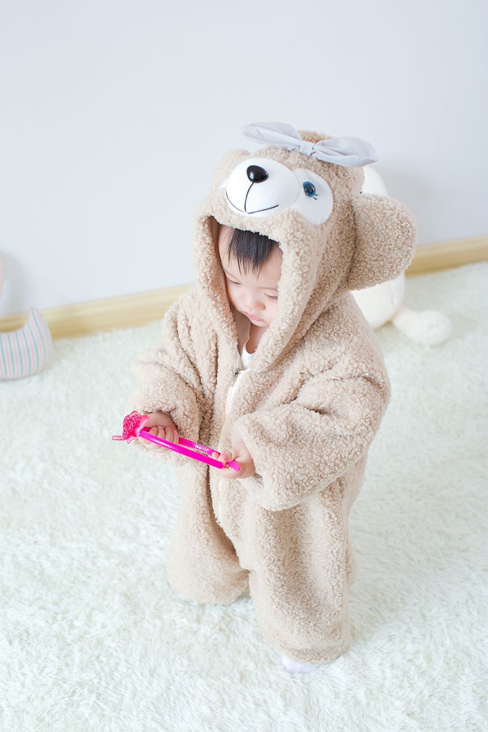 [DOO]/무료/ 7025614 우리아이 곰돌이 털털 우주복 아동 캐릭터 우주복 양털 귀염둥이 따뜻한 겨울옷