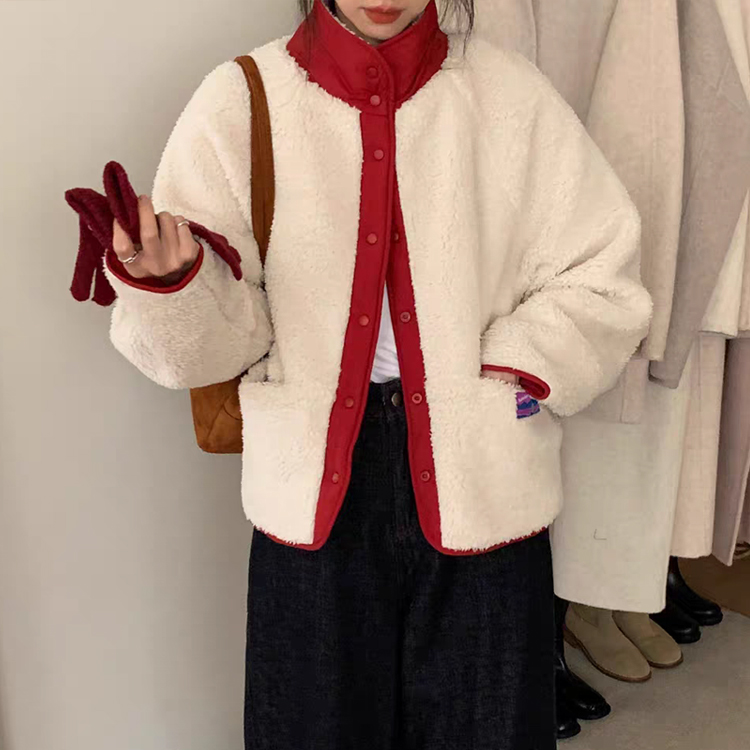 [ONN/ [JP137]리버시블 뽀글이 점퍼/ 부드러운 코트 /넉넉한 사이즈/체형커버/귀여운핏/여성코트