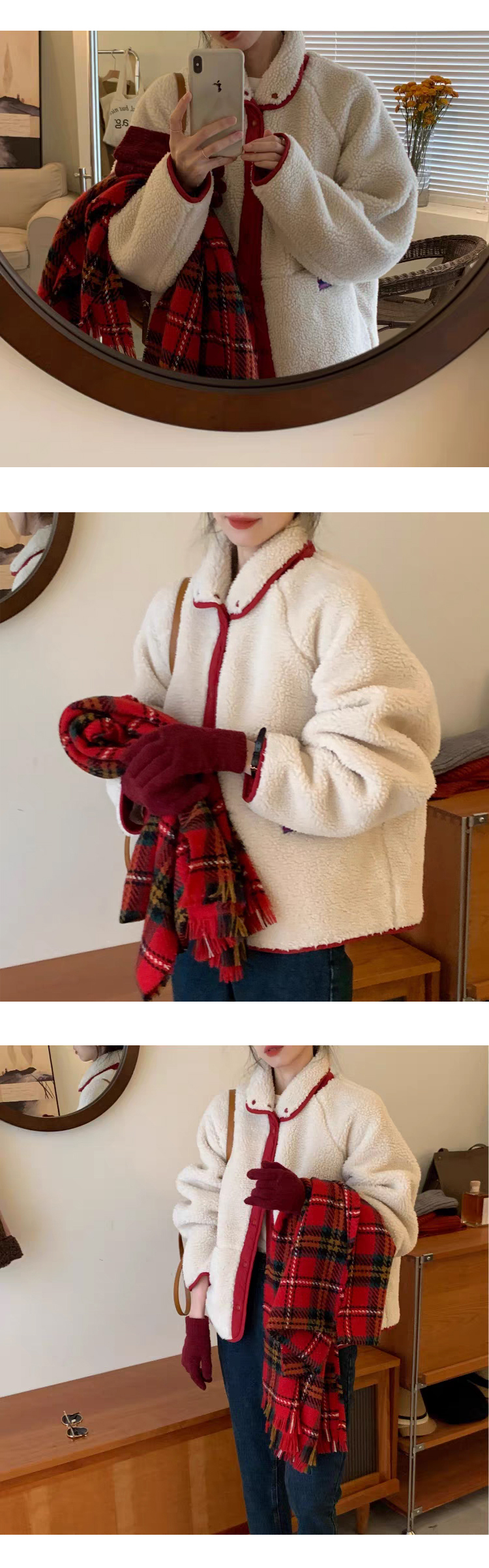 [ONN/ [JP137]리버시블 뽀글이 점퍼/ 부드러운 코트 /넉넉한 사이즈/체형커버/귀여운핏/여성코트