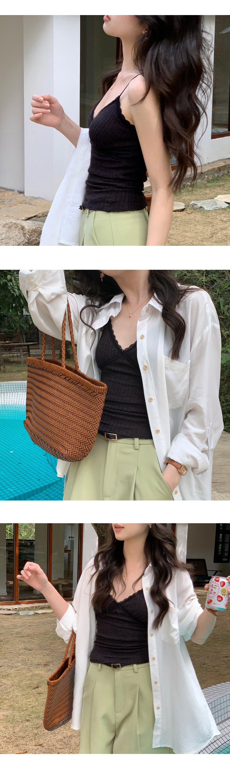 [ONN/ [T274]레이스 골지 끈나시/루즈핏/군살커버/프리미엄 소재/데일리/필수템/소프트한/이너웨어