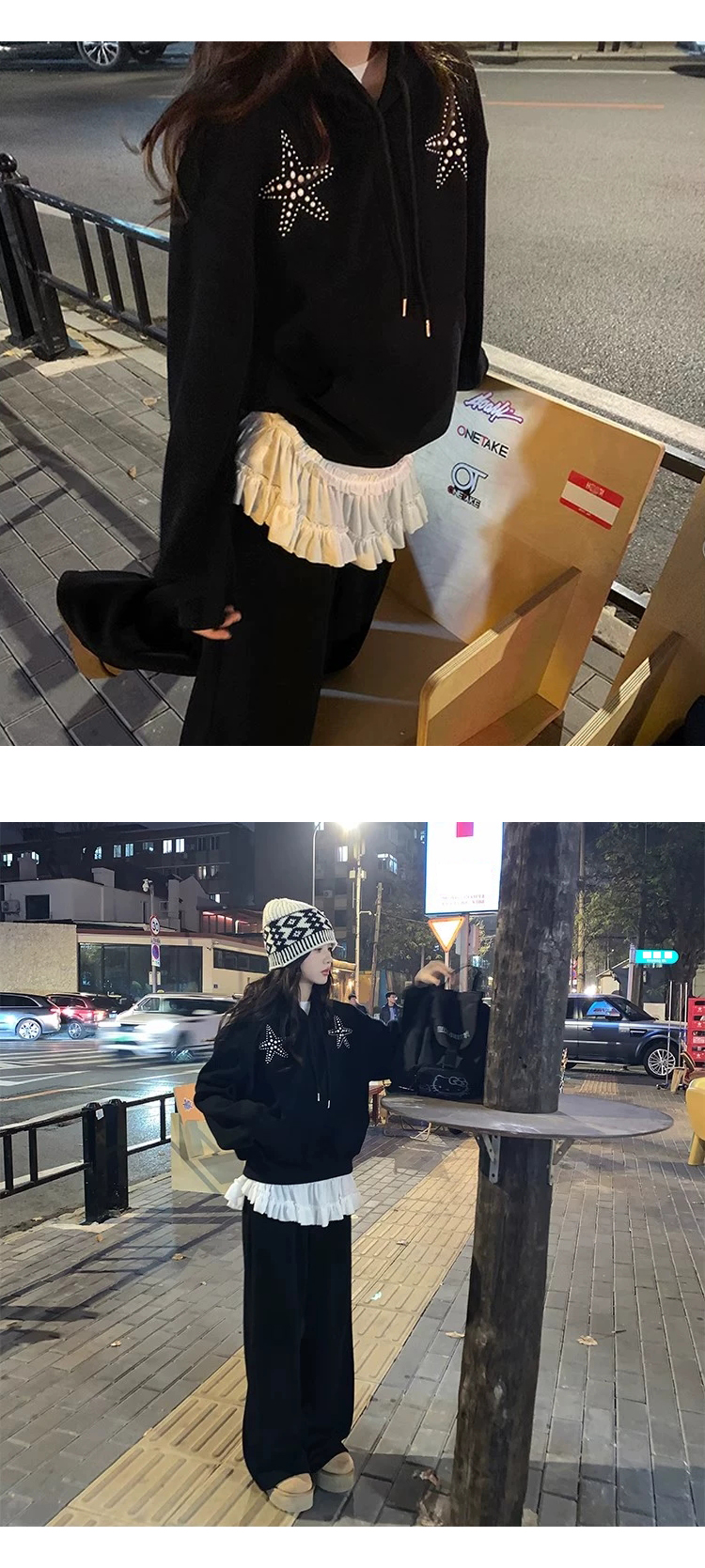 [ONN/ [T326]프릴 캉캉 티셔츠/루즈핏/군살커버/프리미엄 소재/데일리/필수템/소프트한/긴소매