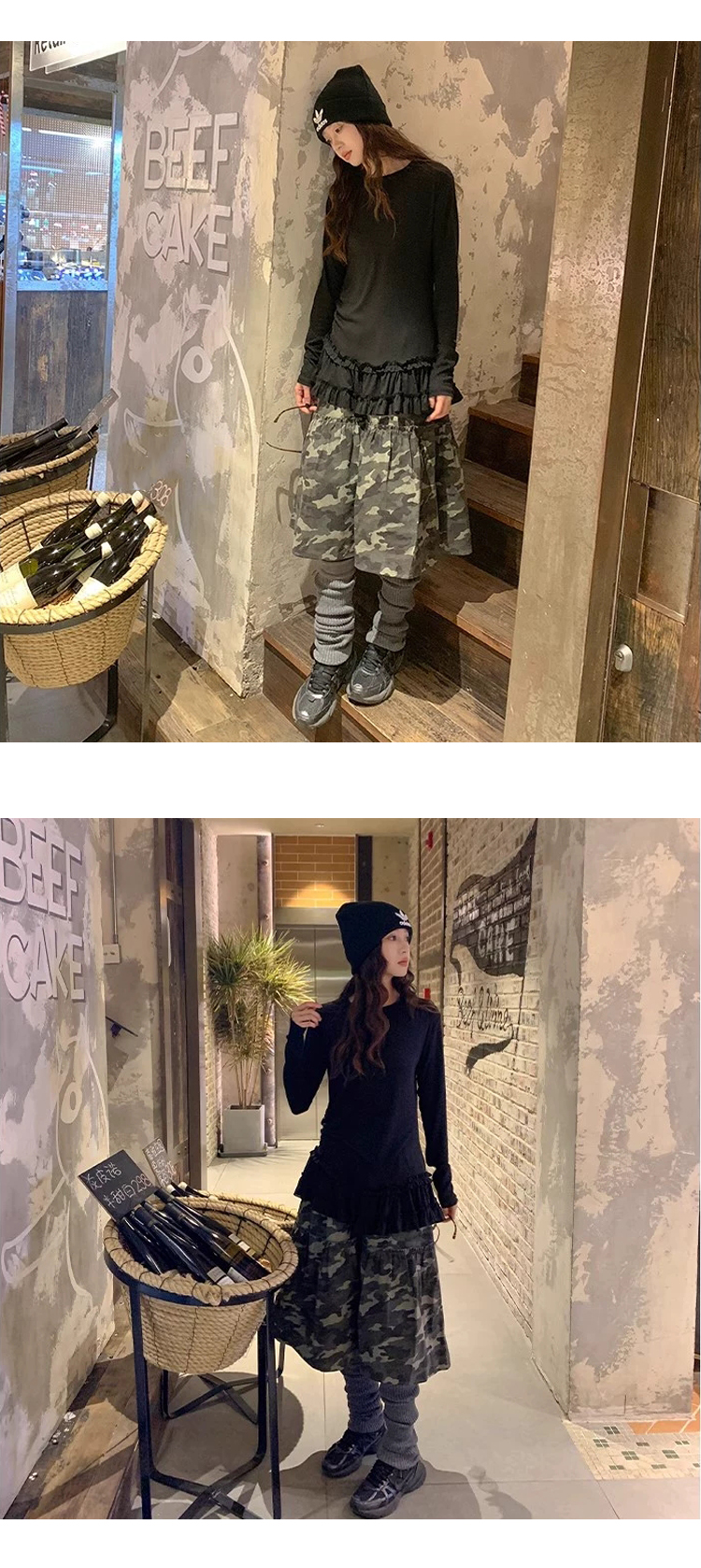 [ONN/ [T326]프릴 캉캉 티셔츠/루즈핏/군살커버/프리미엄 소재/데일리/필수템/소프트한/긴소매