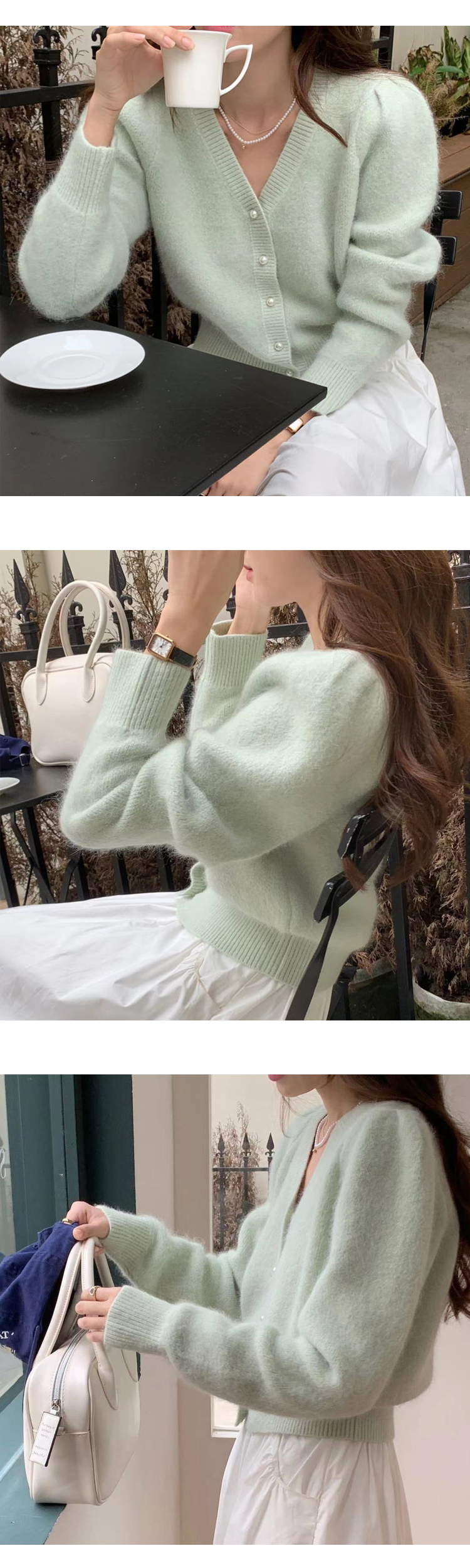 [ONN/ [CD530] 앙고라 브이넥 크롭 가디건/루즈핏/군살커버/프리미엄 소재/데일리/필수템/루즈핏