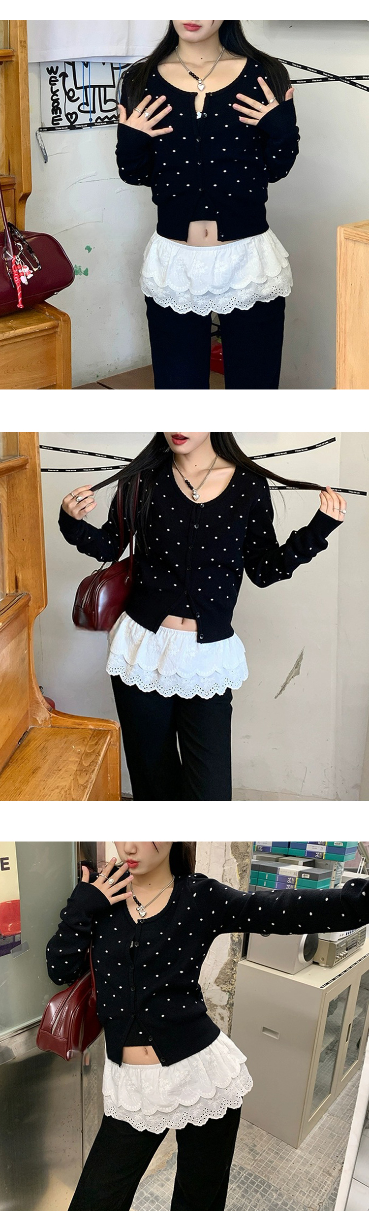 [ONN/[SK233]플라워 캉캉 미니 스커트/슬림핏/스타일리시한/프릴레이어/세련된/레이어드/이너웨어