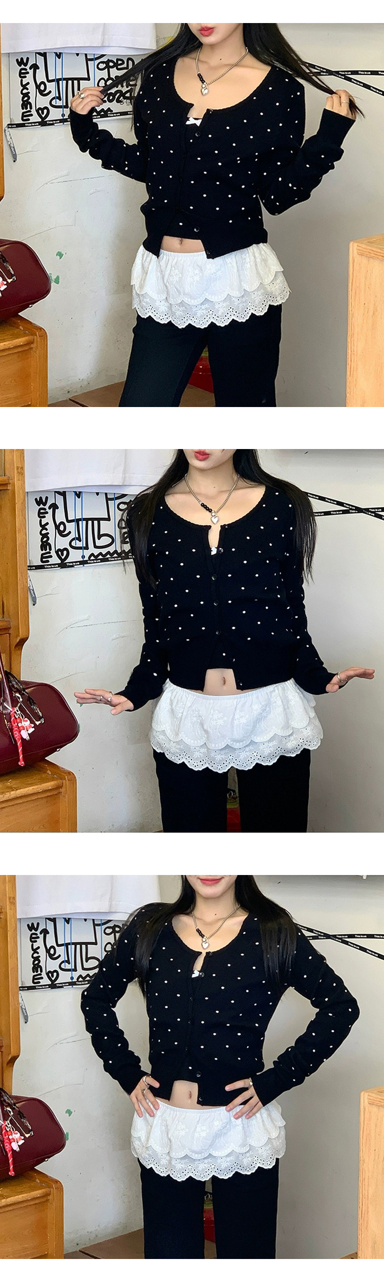 [ONN/[SK233]플라워 캉캉 미니 스커트/슬림핏/스타일리시한/프릴레이어/세련된/레이어드/이너웨어