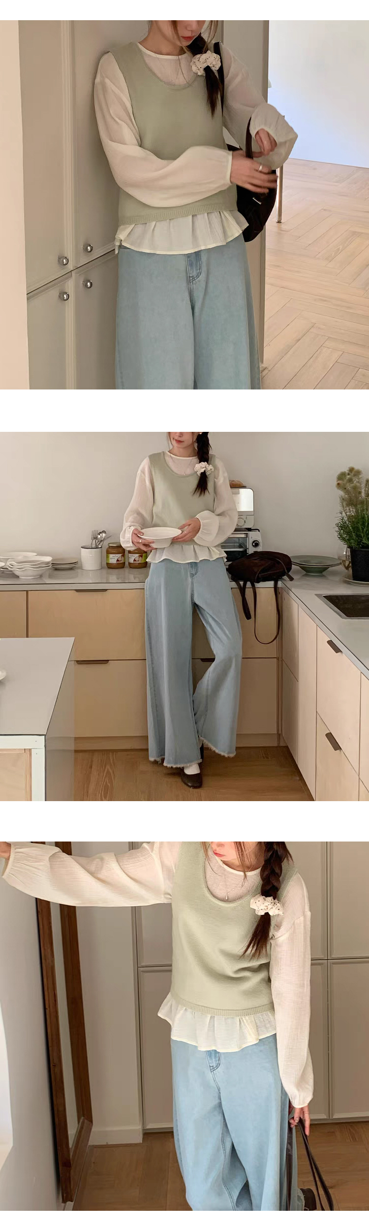 무료 [ONN/[BL616]셔링 시스루 블라우스/데일리/필수템/스타일링 아이템/넉넉한 사이즈