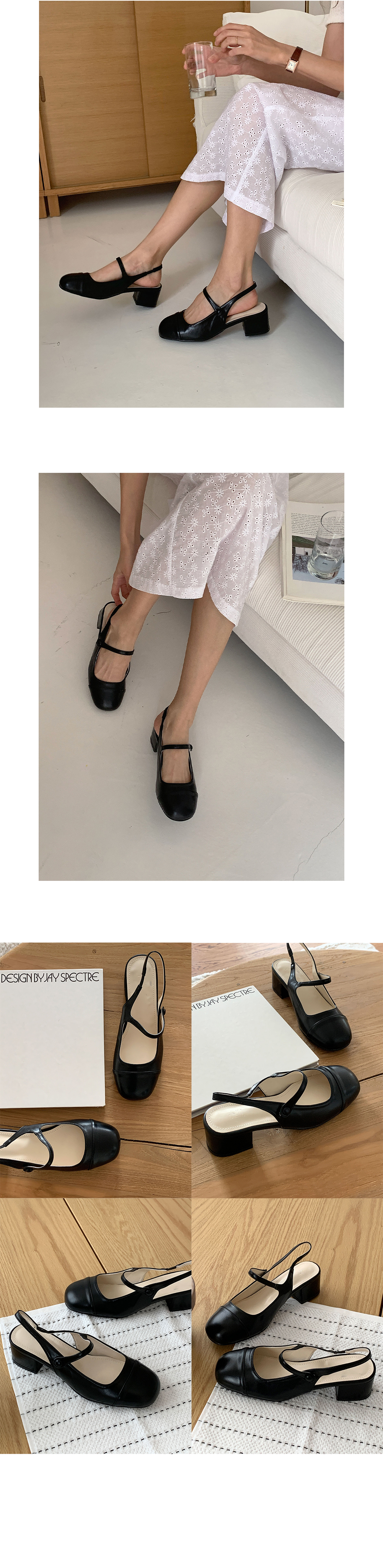 무료[LUC] (3color) 메리제인 통굽 슬링백(5cm)/세련된/하이힐/여성구두/여성화/봄구두/고급스러운/정장화