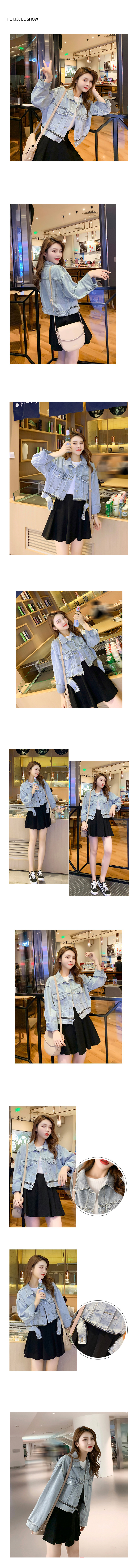 [제이스]P0000BEH/크롭 데님 자켓/모던한 /모임룩/ 연청 자켓/강력추천/슬림핏/청자켓 간절기