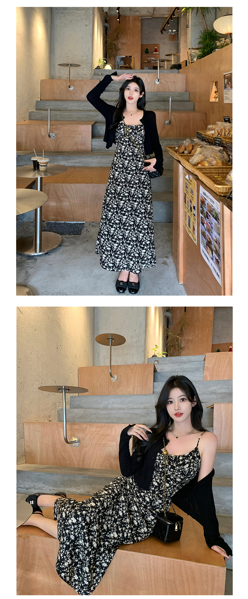 [제이스]P0000CUM/우아한 플라워 뷔스티에 롱 원피스 꽃무늬 시원한소재 여름원피스 롱스커트 플라워치마