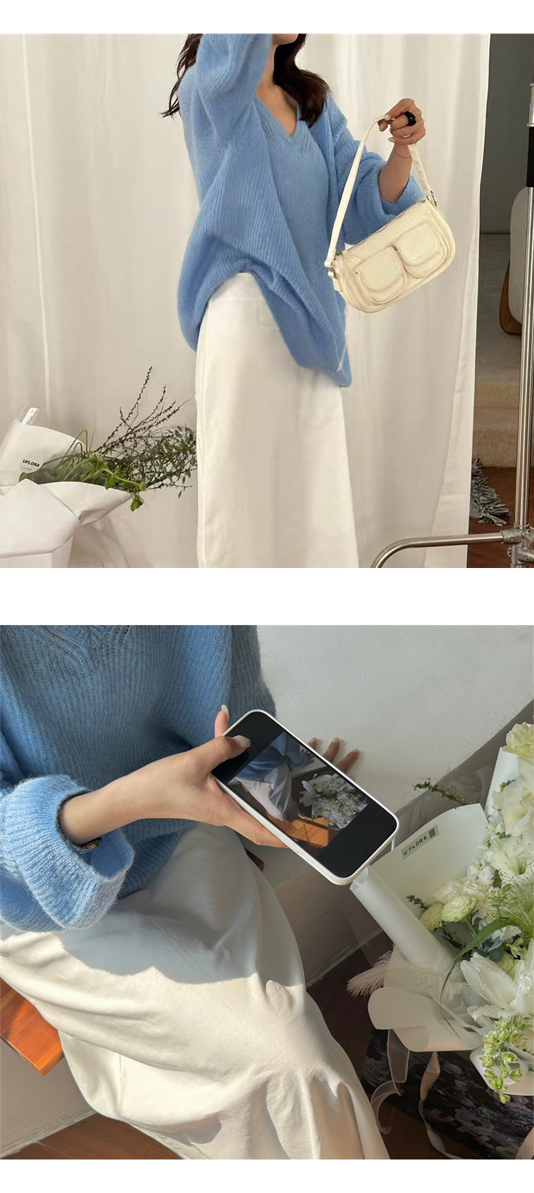 무료/ONN /[NT635]파스텔 브이넥 니트 데일리룩 모던 스타일로 데이트룩 러블리 니트 티셔츠