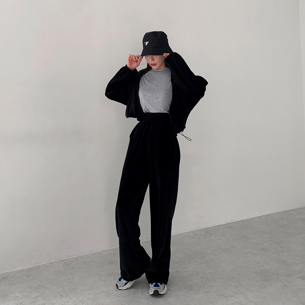 무료/OSS 485-벨로아 후드집업 세트 봄 가을 겨울 간절기 운동복 트레이닝복 셋업 와이드 바지 체형커버