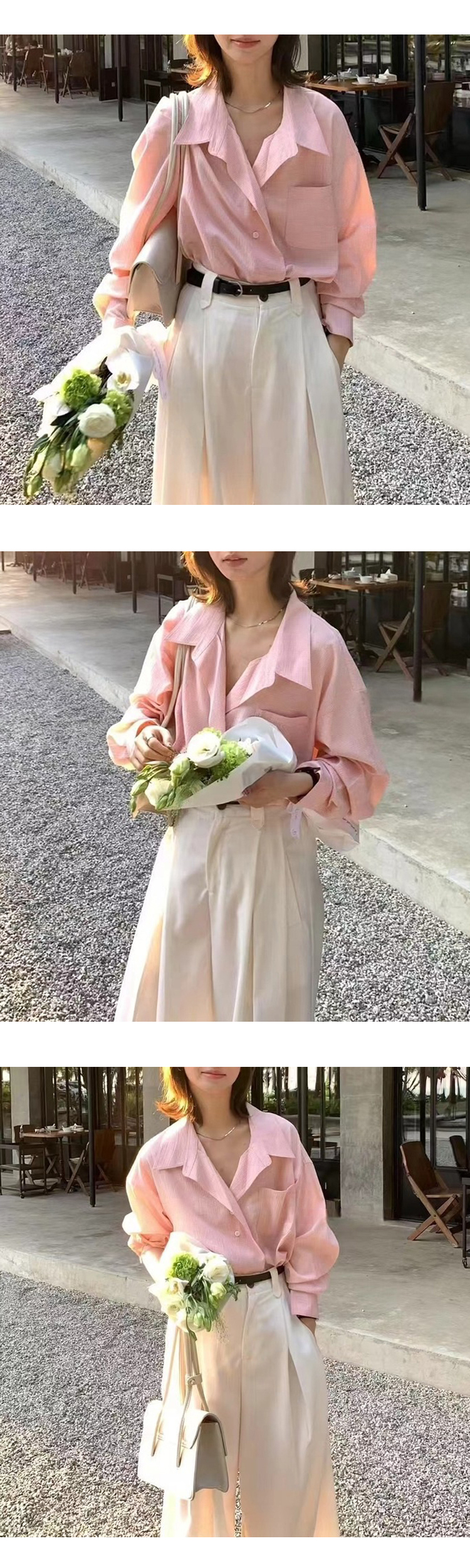 [ONN/ [ST148]루즈핏 포켓 셔츠 카라넥 클래식 프론트 버튼 오픈 클로징 데일리룩 오피스룩 모던 남방