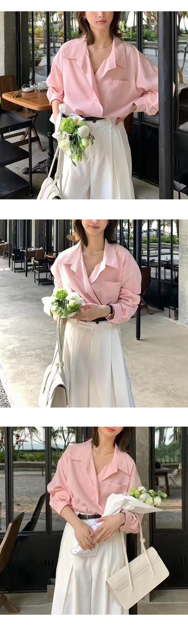 [ONN/ [ST148]루즈핏 포켓 셔츠 카라넥 클래식 프론트 버튼 오픈 클로징 데일리룩 오피스룩 모던 남방