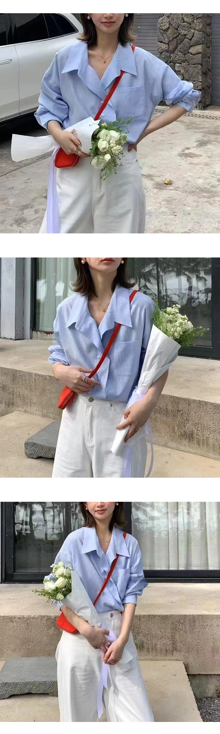 [ONN/ [ST148]루즈핏 포켓 셔츠 카라넥 클래식 프론트 버튼 오픈 클로징 데일리룩 오피스룩 모던 남방