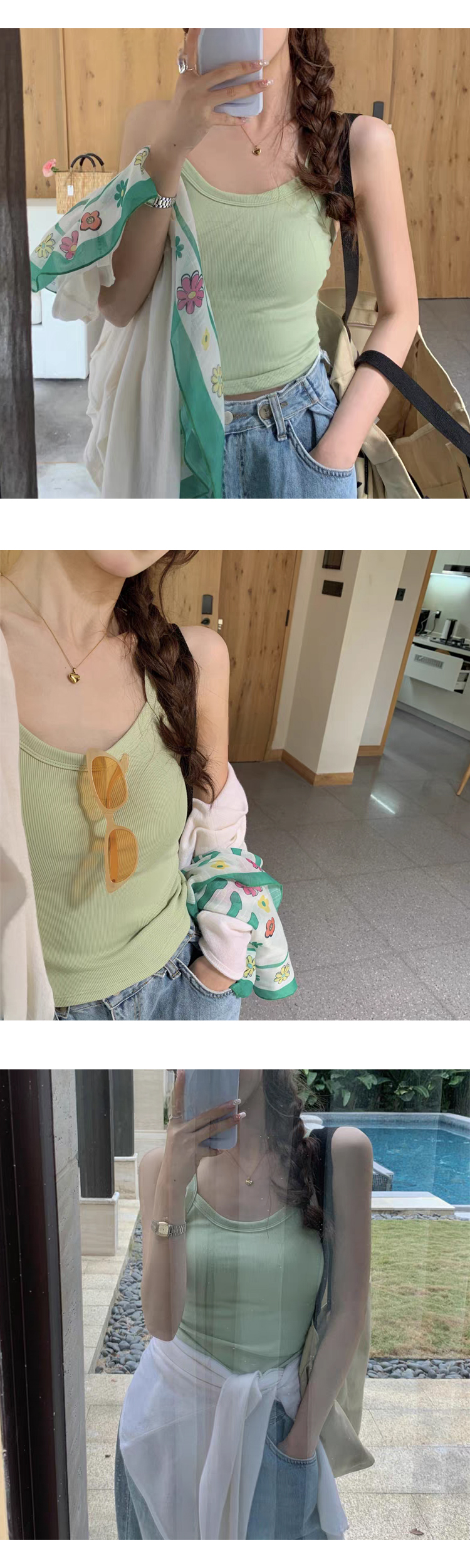 [ONN/ [T302]골지 캡나시 캡 내장 베이직 레이어드 이너템 색상다양 끈 라운드 해변룩 컬러다양