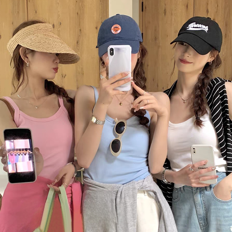 [ONN/ [T302]골지 캡나시 캡 내장 베이직 레이어드 이너템 색상다양 끈 라운드 해변룩 컬러다양