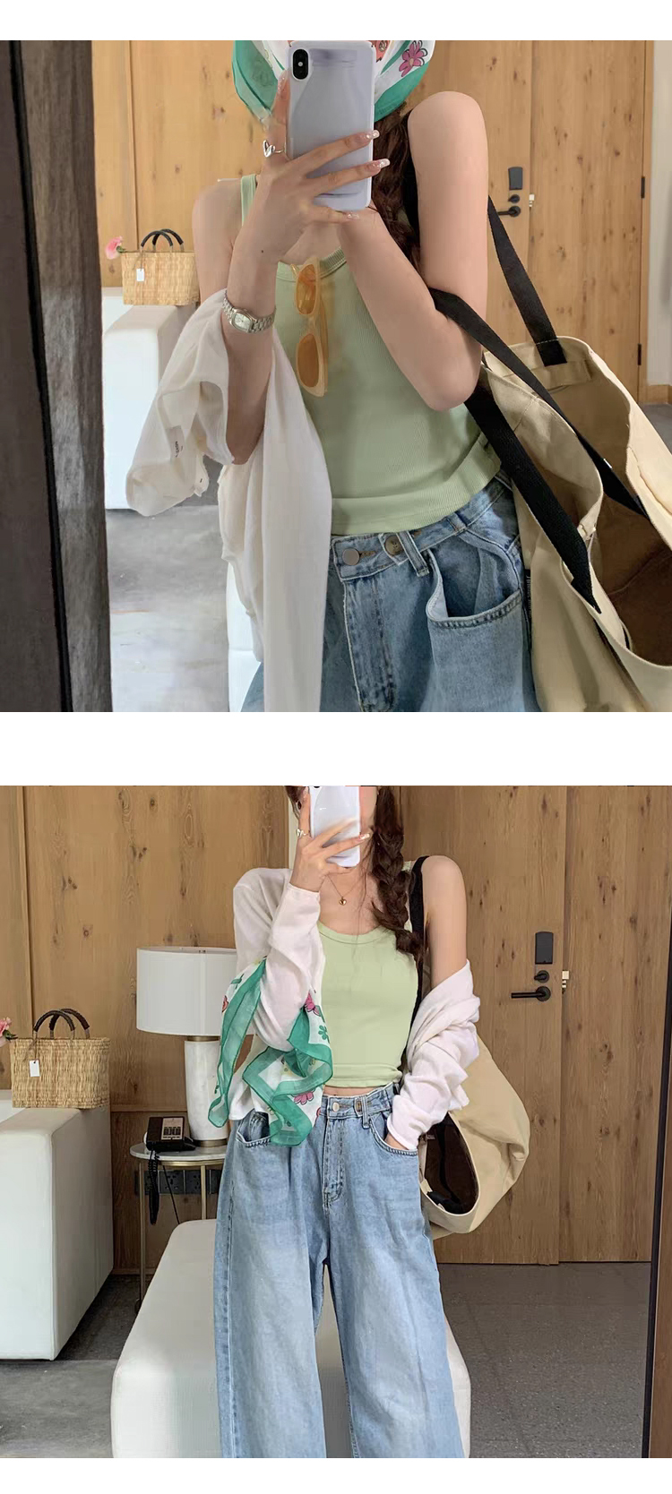 [ONN/ [T302]골지 캡나시 캡 내장 베이직 레이어드 이너템 색상다양 끈 라운드 해변룩 컬러다양