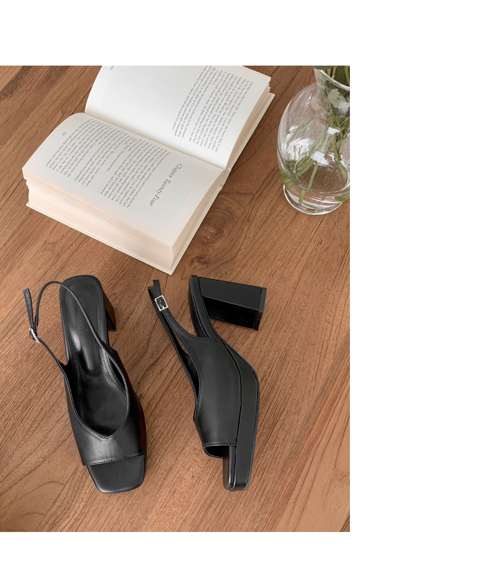무료/[LUC/  1499 (3color) 베이직 통굽 스트랩 샌들(9cm) 굽높은  샌들  여름 스트랩 구두