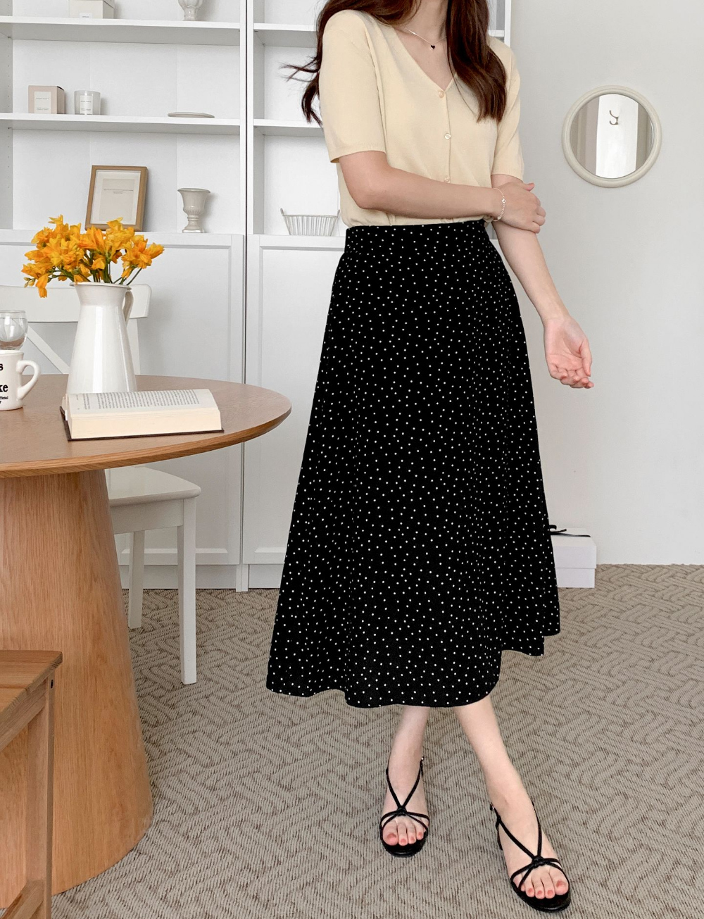 무료/[LUC/  1501 (3color) 여름 매듭 엣지 발편한 스트랩 샌들(5.5cm) 여성스러운 스타일 스트랩 구두 웨지샌들 슬리퍼 엣지