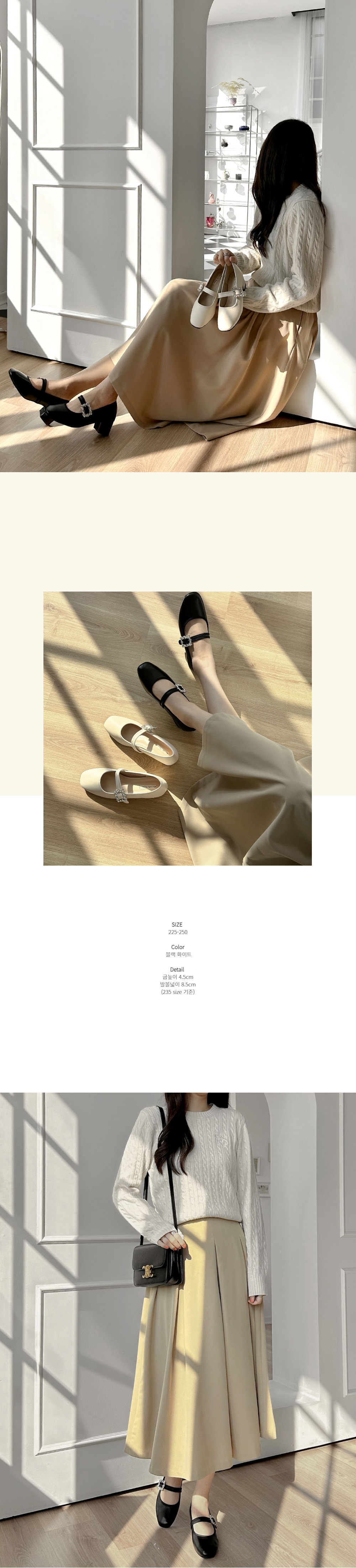 무료 [LUC/  5126(가죽) (2color) 캐주얼  세련된 단화 보석 잠금  고급진 정장 샌들 정장화 숙녀화 여성 신입화 편한 구두 엣지 단아한
