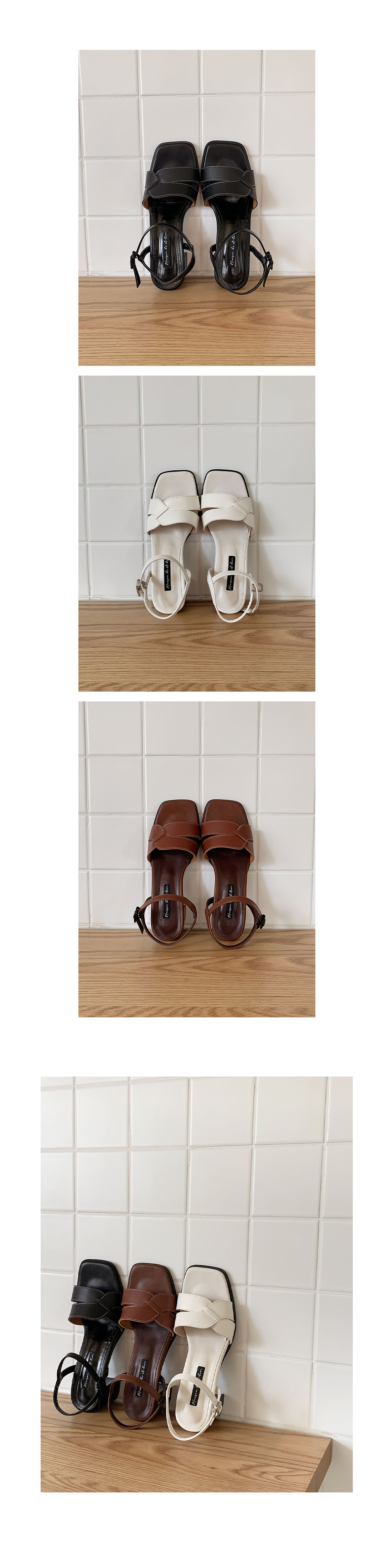 무료 [LUC/  IM.1485 (3color) 소가죽 발목스트랩 통굽 샌들(7cm) 캐주얼  세련된 단화 고급진  발편한  정장화 