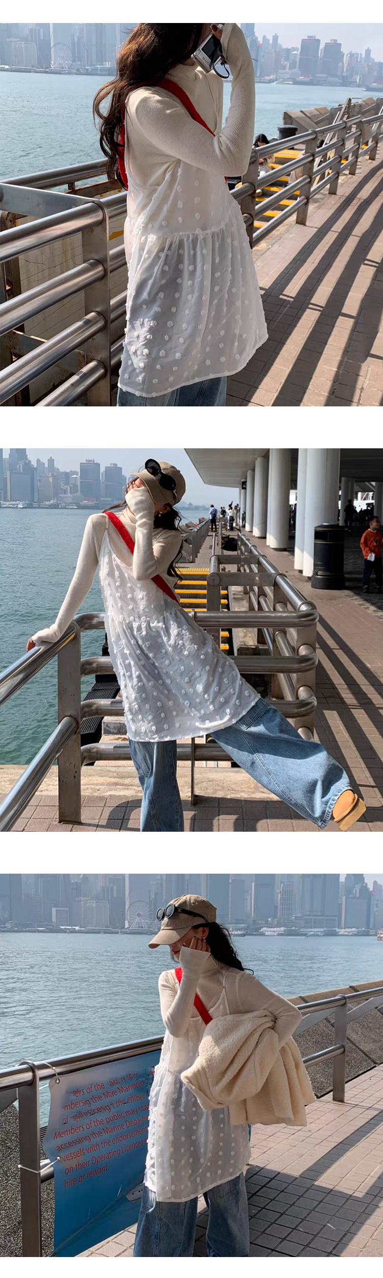 무료 ONN/ [OPS1447]시스루 플라워 나시 미디 원피스 꽃 패턴 끈나시 레이어드 러블리 망사 캐주얼룩