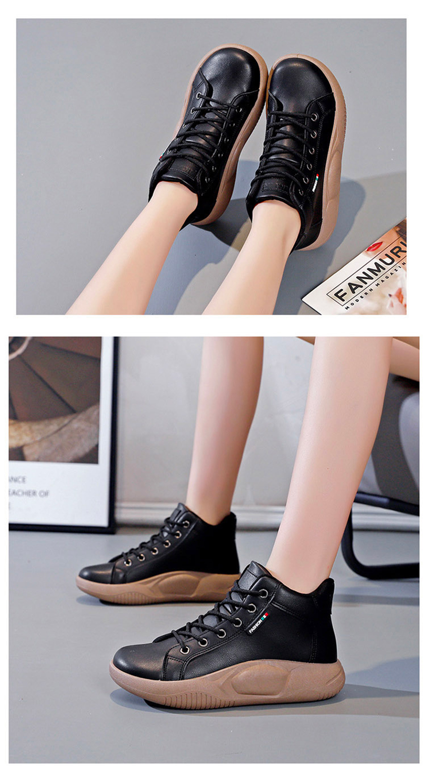 DOO44849767미끄럼 방지 여성 4cm 키높이 스티커즈 하이탑 운동화 프리미엄 캔버스 워킹화 편한 착용감