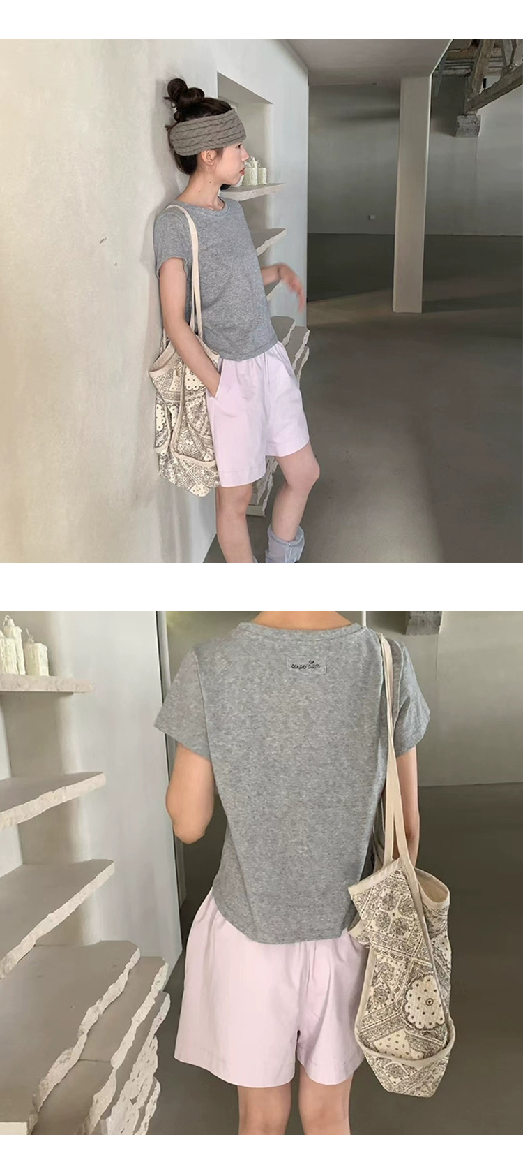 [ONN][PT273]와이드 밴딩 숏팬츠 모임룩 친구 커플 바지 3부 반바지 바캉스룩 아이보리 민트 네이비 옐로우 바이올렛