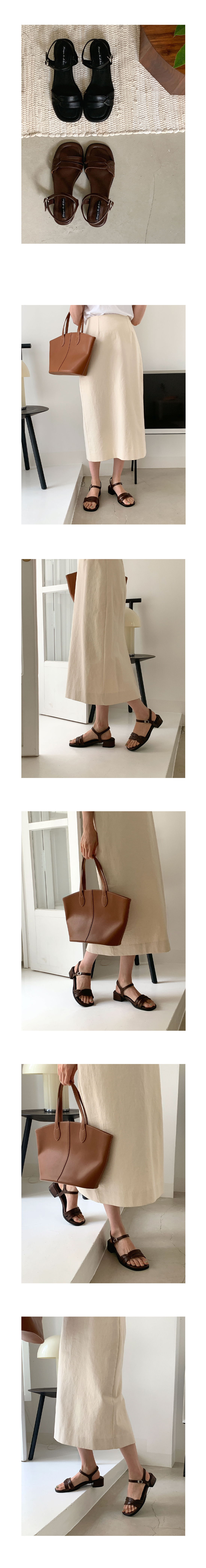 [LUC] IM.1486 (2color) 소가죽 발목스트랩 통급 샌들(4cm)블랙 브라운 225~250