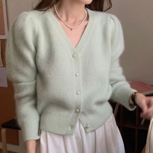 [ONN/ [CD530] 앙고라 브이넥 크롭 가디건/루즈핏/군살커버/프리미엄 소재/데일리/필수템/루즈핏