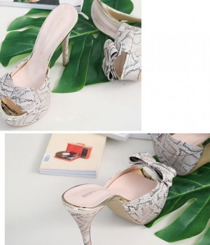 무료/ LUC/ES.1708 (2color) 스네이크 가보시 킬힐 뮬(15cm) 고급스러운 여성화 베이지 블루