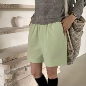 [ONN][PT273]와이드 밴딩 숏팬츠 모임룩 친구 커플 바지 3부 반바지 바캉스룩 아이보리 민트 네이비 옐로우 바이올렛