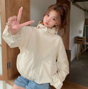 DOO/53539189후드 매쉬 안감 러블리 아노락 바람막이 집업 점퍼 잠바 여름 자켓 봄 가을 간절기 아우터