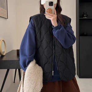 ONN/[VT120] 가을 겨울 퀼팅 패딩 집업 조끼 빅사이즈 카키 블랙 