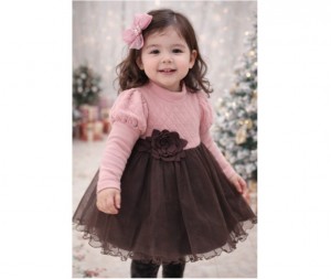 [DOO]63599426 여아 공주 퍼프 소매 원피스 꽃 장식 프릴 치마 유아 돌복 생일 의상